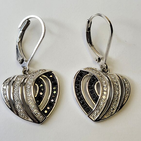 Silver Filigree Heart Earrings - Picture 1 of 10